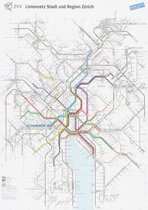 ZVV Liniennetz Stadt und Region Zürich [recto]