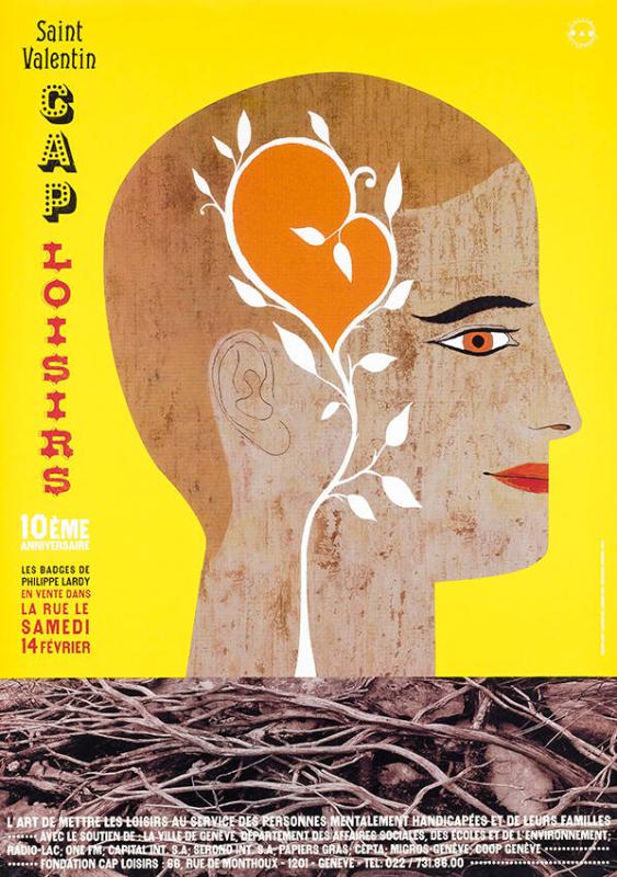 Saint Valentin - Cap Loisirs - 10ème anniversaire - Les badges de Philippe Lardy en vente dans la rue le samedi 14 février