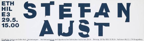 Stefan Aust - Öffentlicher Vortrag von Stefan Aust: "Veränderungen". Architekturabteilung der Eidgenössische Technische Hochschule Zürich.