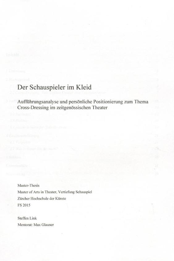 Der Schauspieler im Kleid