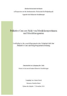 Palliative Care aus Sicht von Musiktherapeutinnen und Musiktherapeuten