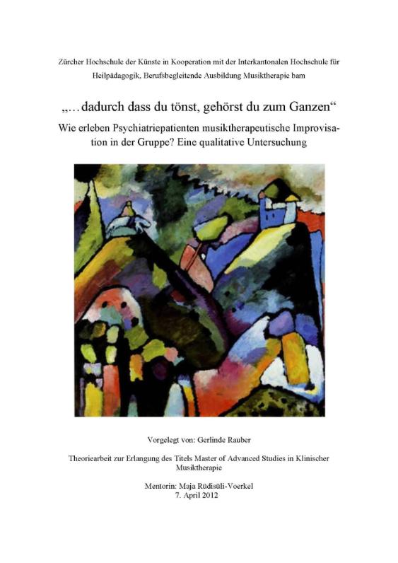 «Dadurch, dass du tönst, gehörst du zum Ganzen»