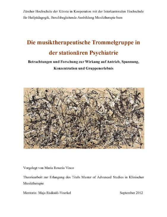 Die musiktherapeutische Trommelgruppe in der stationären Psychiatrie