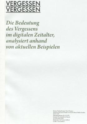 Vergessen Vergessen