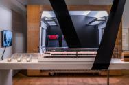 Diverse Testmodelle des SBB-Hochgeschwindigkeitszuges „Giruno“ von Stadler Rail in der Ausstell…