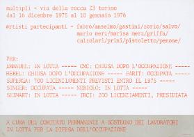 A cura del comitato permanente a sostegno dei lavoratori - in lotta per la difesa dell'occupazione