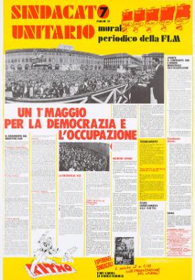 Sindacato unitario - Murale periodico della FLM - Un 1° maggio per la democrazia e l'occupazione
