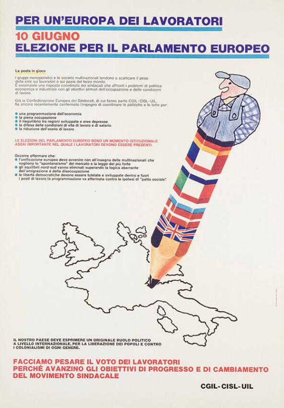 Per un'europa dei lavoratori - 10 giugno - Elezione per il parlamento europeo - CGIL - CISL - UIL