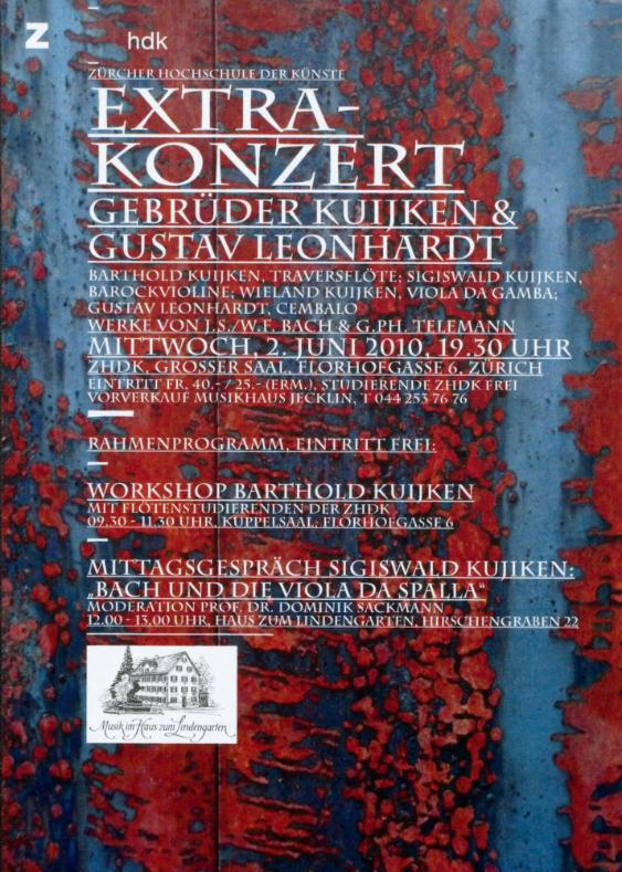 Extra-Konzert. Gebrüder Kuijken & Gustav Leonhardt