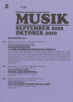 Musik Agenda September-Oktober 2010