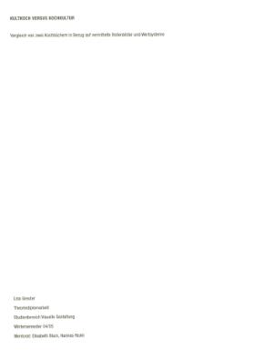 Kultkoch versus Kochkultur - Vergleich von zwei Kochbüchern in Bezug auf vermittelte Rollenbilder und Wertsysteme