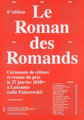 Le Roman des Romands - 6e édition - Cérémonie de clôture et remise du prix