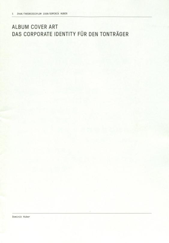 Album Cover Art, das Corporate Identity für den Tonträger