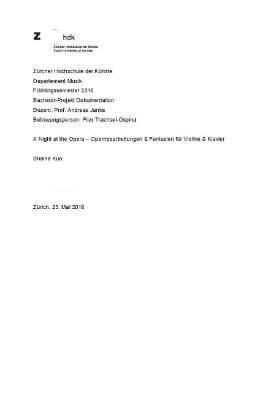 A Night at the Opera - Opernbearbeitungen und Fantasien für Violine und Klavier