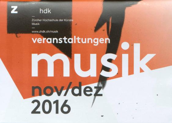Veranstaltungen Musik, November-Dezember 2016