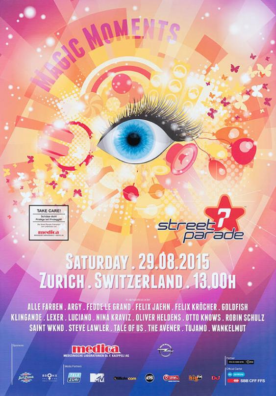 Magic Moments -  Streetparade 7 - Saturday 29.08.2015 Zürich Switzerland 13.00h