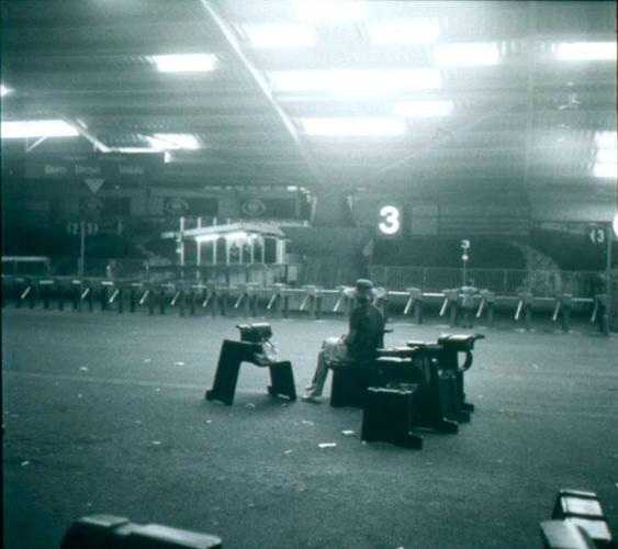 Expo-Bahnhof in Lausanne während der Schweizerischen Landesausstellung 1964