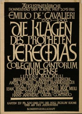 Augustinerkirche - Emilio de' Cavalieri - Die Klagen des Propheten Jeremias