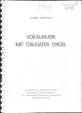 Vokalmusik mit obligater Orgel