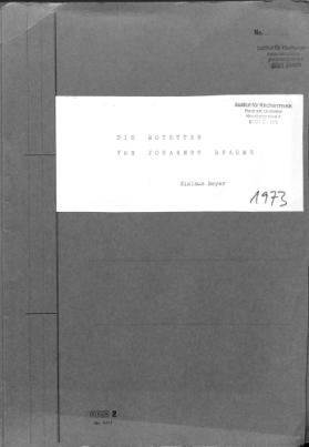Die Motetten von Johannes Brahms