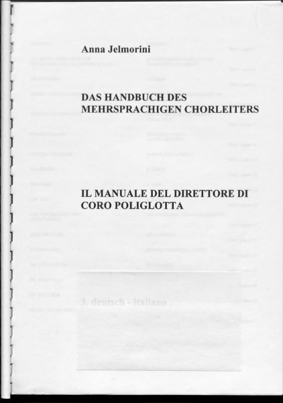 Le manuel du chef de choeur polyglotte - Il manuale del direttore di coro poliglotta