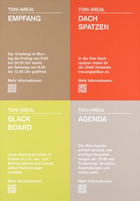 Toni Areal - Empfang - Dachspatzen - Blackboard - Agenda