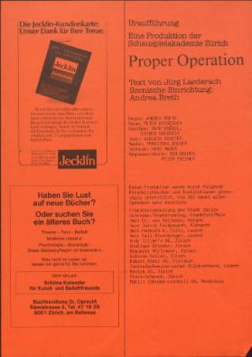 Proper Operation - eine Einladung