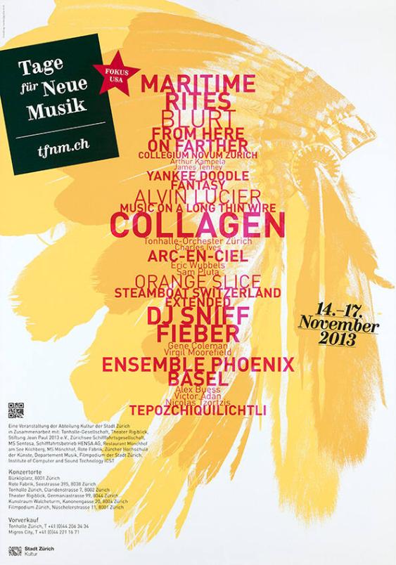 Tage für Neue Musik Zürich - Fokus USA - Stadt Zürich Kultur