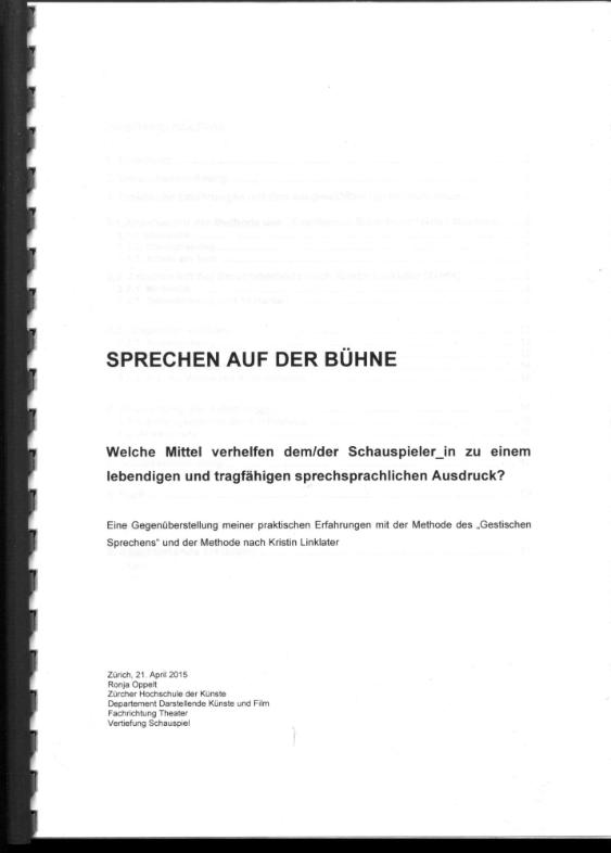 Sprechen auf der Bühne