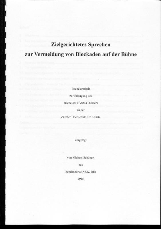 Zielgerichtetes Sprechen zur Vermeidung von Blockaden auf der Bühne