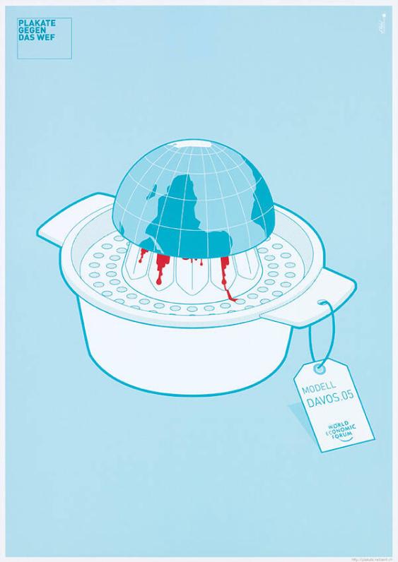 Plakate gegen das WEF - Modell Davos.05