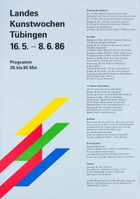 Landes Kunstwochen Tübingen - 16.5.-8.6.86