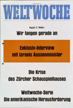 Weltwoche - August E. Hohler: Wir fangen gerade an
