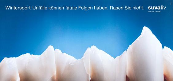 Wintersport-Unfälle können fatale Folgen haben. Rasen Sie nicht. Suvaliv - Sichere Freizeit