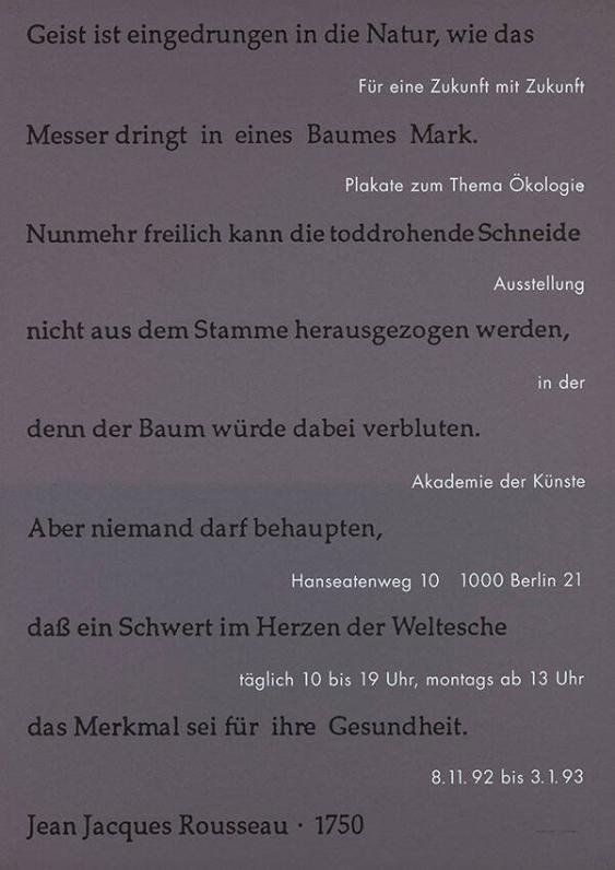 Für eine Zukunft mit Zukunft - Plakate zum Thema Ökologie - Eine Ausstellung in der Akademie der Künste