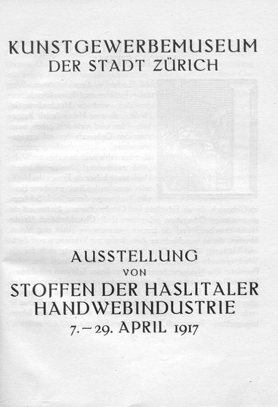 Stoffe der Haslitaler Handwebindustrie
