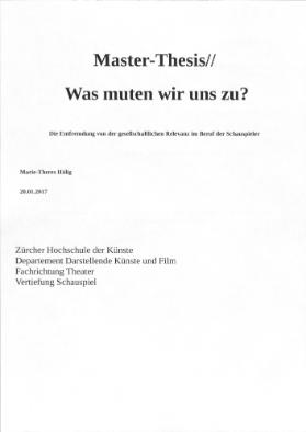 Was muten wir uns zu?