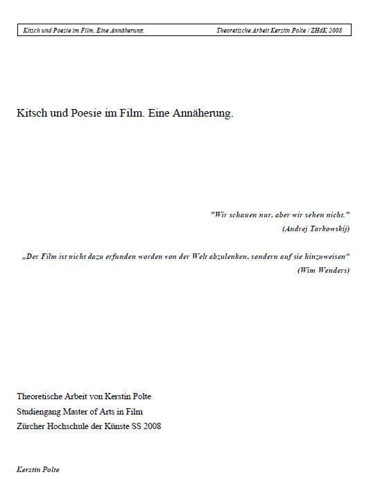 Kitsch und Poesie im Film. Eine Annäherung