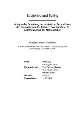 Subjektive und Editing