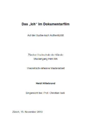 Das "Ich" im Dokumentarfilm