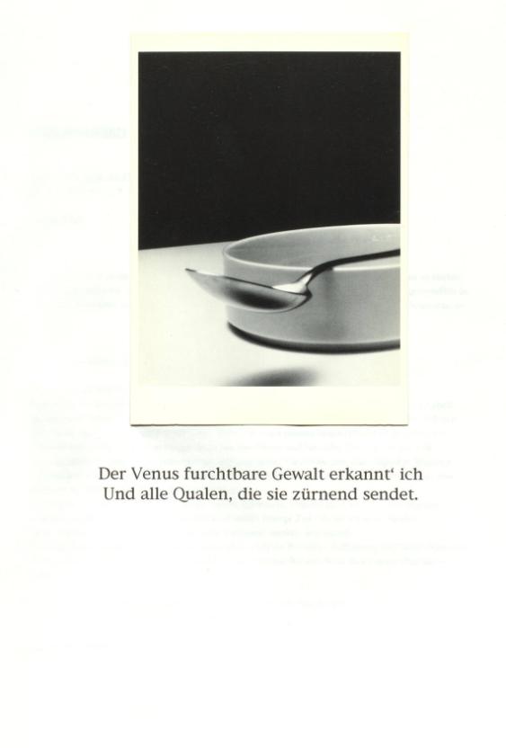 Der Venus furchtbare Gewalt erkannt' ich und alle Qualen, die sie zürnend sendet