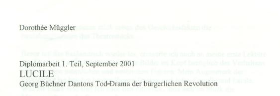 Lucile aus Georg Büchners "Dantons Tod" - Drama der bürgerlichen Revolution
