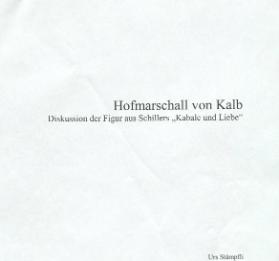Hofmarschall von Kalb