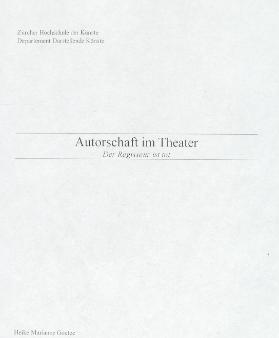 Autorschaft im Theater