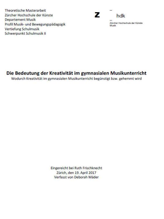 Die Bedeutung der Kreativität im gymnasialen Musikunterricht