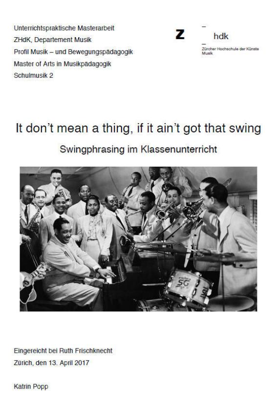 It don't mean a thing, if it ain't got that swing
