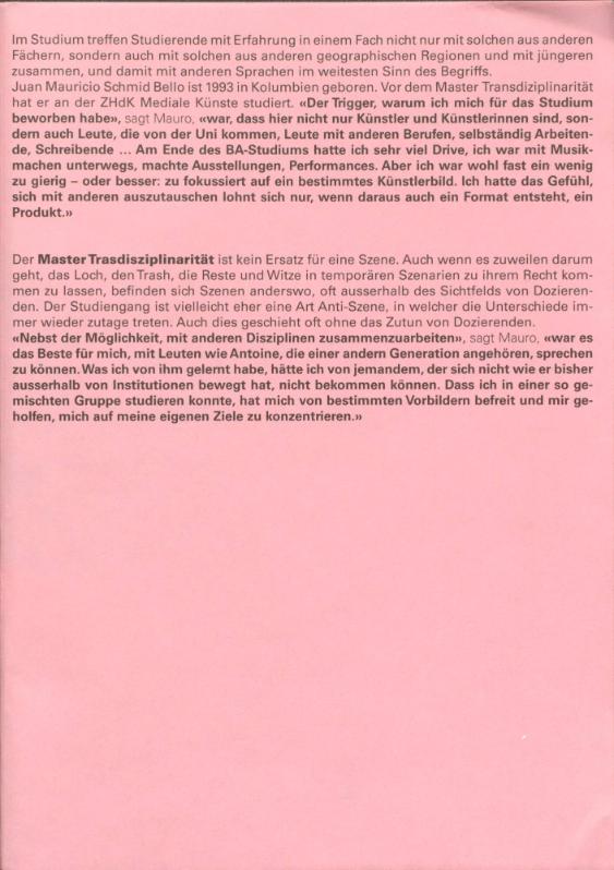 Master of Arts in Transdisziplinarität, Diplome 2017