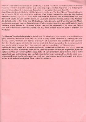 Master of Arts in Transdisziplinarität, Diplome 2017