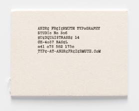 André Freiermuth Typography