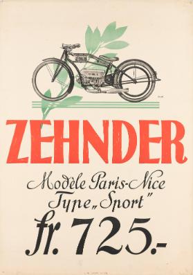 Zehnder - Modèle Paris-Nice - Type "Sport" - Fr. 725.-